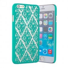iPhone 6 6s Plus 5.5 - Carved Grapevine Pattern Matte PC Hard Protective Phone Cover Case - Green